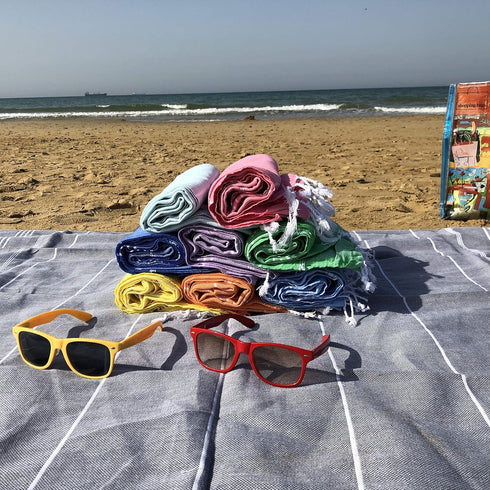 GOQAN Turkish Beach Towel Oversized 39x71 | Thin, Lightweight, 100% Cotton and Sand Free Towel is Suitable for Beach, Bathroom, Pool, Travel & Swi...