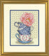 Dimensions 70-35414 Rose Tea Counted Cross Stitch Kit for Beginners, 8" x 10", 14 Cnt. Ivory Aida, 4pcs...
