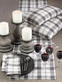 SARO LIFESTYLE Yuri Collection Plaid Design Cotton Napkin (Set of 4), 20", Grey...
