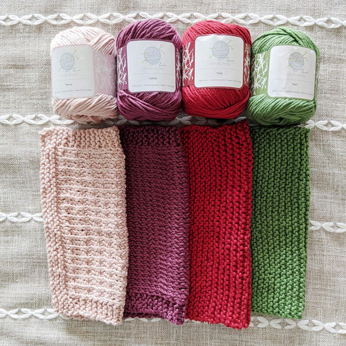 mindfulknits - Knitting Yarn - Crochet Yarn - Mindfulness and Relaxation 100 Percent Cotton Yarn, Multicolor 4-Pack Medium Number 4 Worsted Bundle...