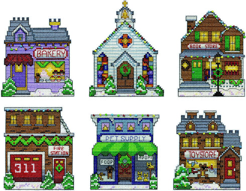 Design Works Crafts Cross Stitch Ornaments Kit-Makes Set of 6, Various...