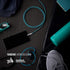 360 Electrical Habitat 8ft Premium Braided Charging Cord, Turquoise, USB-C to USB-A for Phone, Tablet, or Laptop, USB-C Cable, 4ft USBA to USBC Ca...