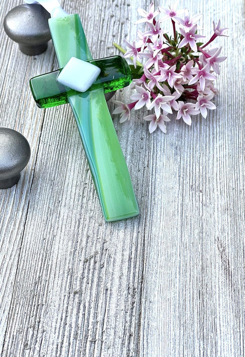Sentimental Gift For Great Grandma for Mother's Day/Christmas/Birthday - Handmade in USA Glass Cross With Poetry - Religious Gift for Great-Grandm...