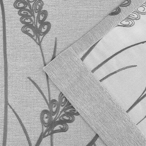 Melodieux Wheat Embroidery Linen Textured Curtains for Living Room Bedroom, Farmhouse Style Rustic Flax Drape Grommet, Grey Wheat, 52 by 84 Inch (...