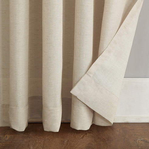 No. 918 Amalfi Linen Blend Textured Semi-Sheer Rod Pocket Curtain Panel, 54" x 84", Ivory...