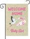 WATINC Welcome Home Baby Girl Garden Flag Burlap Baby Shower Girl Special Delivery Newborn Double Sided House Flag Holiday Farmhouse Decorations S...