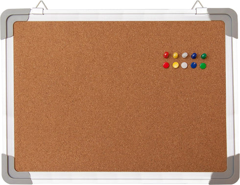 Cork Board Set - Bulletin Corkboard 16 x 12 inch Framed with 10 Thumb Tacks - Small Wall Hanging Message Memo Pin Tackboard Organizer for Home, Of...