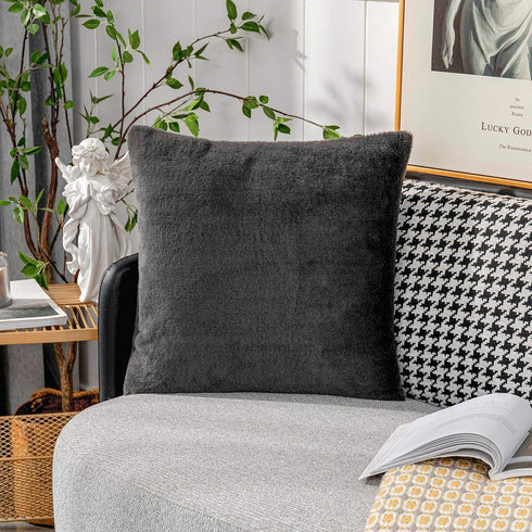 Home Brilliant 26x26 Pillow Cover Decorative Pillows for Bed Supersoft Euro Sham Large Faux Fur Pillow Covers for Patio Floor Couch, 26 x 26 inche...