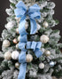 Dusty Blue Christmas Ribbon Wired 2.5" x 10 Yard Antique Blue Wired Ribbon French Blue Wired Ribbon for Christmas Tree Topper Bows, Wreaths, Craft...