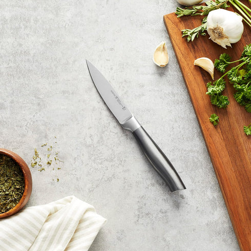 HENCKELS Graphite Razor-Sharp 4-inch Paring Knife, German Engineered Informed by 100+ Years of Mastery, Gray...