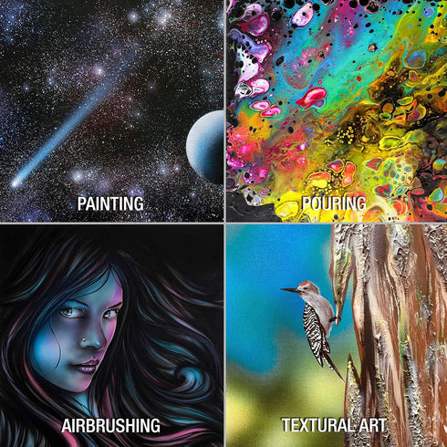 US Art Supply 6 X 6 inch Black Professional Artist Quality Acid Free Canvas Panels 6-Pack (1 Full Case of 6 Single Canvas Panels)...