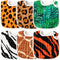 Zainpe 6Pcs Snap Muslin Cotton Bibs for Baby Leopard Tiger Stripe Zebra Pattern Bib Adjustable Feeding Bib Machine Washable Unisex Burp cloth with...