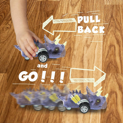 Dinosaur Toys for Ages 2-4, Pack of 6 | Pull Back Dinosaur Cars for Kids | 4 Inch Pull Back Cars for Boys Age 4-7 | Dinosaur Car Toys | Pull Back ...