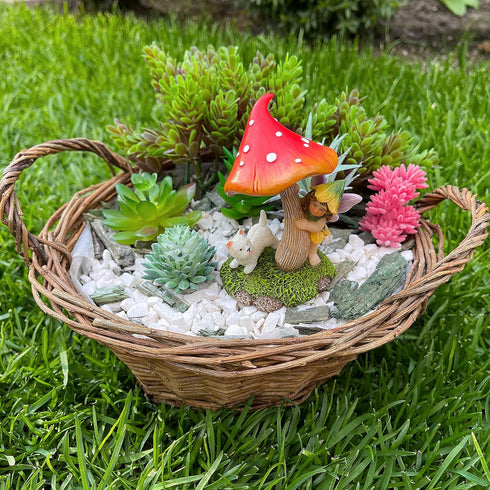 Mood Lab Fairy Garden - Miniature Figurines & Accessories - Hide and Seek Statue Kit - Outdoor or House Decor...
