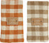 Mud Pie Harvest Check Napkin Set, Orange, 18" x 18"...