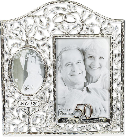 Roman Giftware Inc., Caroline Collection, Wedding & Anniversary, 9.25" H 50TH Anniversary Frame,Religious, Inspirational, Durable (8x1x9)...