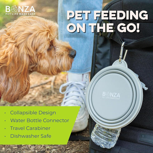 Collapsible Dog Slow Feeder Bowl, Portable Silicone Travel Bowl for Food & Water, Slow Eating for Large, Medium, & Small Sized Breeds, Anti-Chokin...