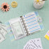 A7 Binder Soft PVC with Bubble 6-Ring Mini Binder, with Mini Binder Pockets x8 Zipper Envelopes, Budget Sheets x12, Cash Envelope Sticker x42, Lab...