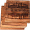 Chicago Coasters, Chicago Flag/Skyline Drink Coasters – Chicago Souvenirs & Gifts, Engraved Acacia Wood Coasters with Chicago City Flag Design - C...