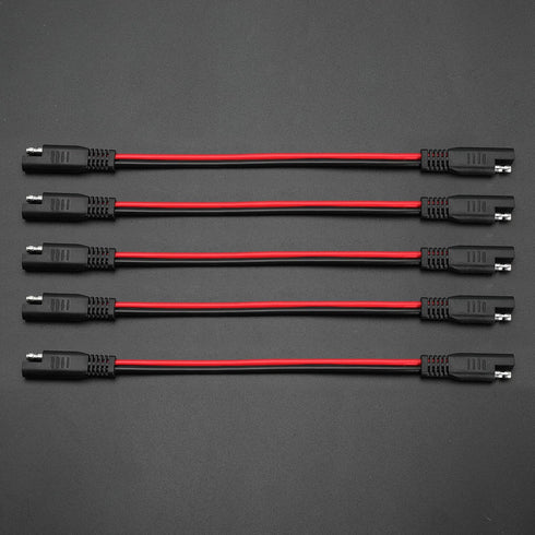 12 AWG SAE to SAE Extension Cable 12 Gauge 2-Pin SAE Connector Extension Cord with Dual Head Plug for Solar Panel Automotive Car Motorcycle 12in...