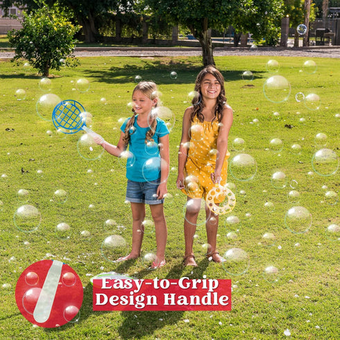 JOYIN Big Bubble Wands Set Bulk for Kids Summer Outdoor Activity Party Favors, 18 Pcs Giant Bubble Maker with Tray, 12" Large, 6 Pcs Bubble Soluti...