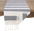 SARO LIFESTYLE Cabana Collection Cotton Stripes Tasseled Runner/2616.NB1672B, 16" x 72", Navy Blue...