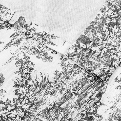 Victoria Park Toile Tie-Up Valence Window Curtain, Black...