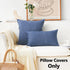 Home Brilliant Set of 2 Linen Euro Shams Large Throw Pillow Covers for Couch Patio Floor, 26 x 26 Inch(66x66 cm), Navy Blue...