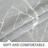 FMFUNCTEX Linen Semi Sheer Curtains for Bedroom and Living Room - Silver Foil 63 Inches Long, Metallic Print Grey Tree Panel for Windows, Light Fi...
