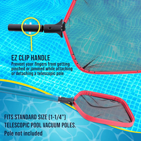 U.S. Pool Supply Professional 14" Swimming Pool Leaf Skimmer Net, Heavy Duty - Strong Reinforced Aluminum Frame for Faster Cleaning & Easier Debri...