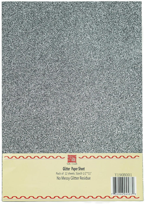 YZH Crafts Glitter Cardstock Paper,No-Shed Shimmer Glitter Paper, 10 Sheets, DIY Party Deco, 8" Inch X 12" Inch, A4 Size (Slate)...