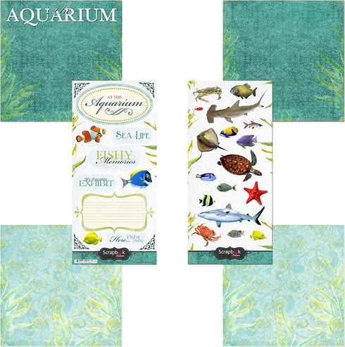 Scrapbook Customs Themed Paper and Stickers Scrapbook Kit, Aquarium...