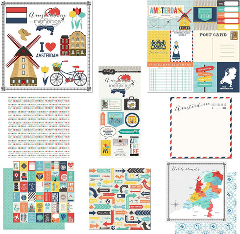 Scrapbook Customs Themed Paper and Stickers Scrapbook Kit, Amsterdam City Memories...