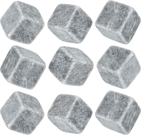 Marble Whiskey Stones – Natural Reusable Chilling Rocks for Whiskey & Bourbon, Silver Finish, One Size...