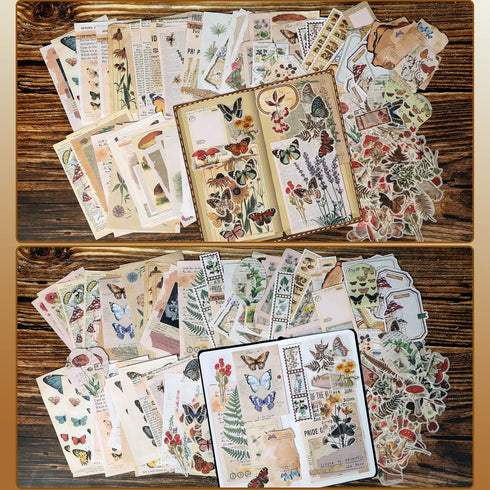 200 Pieces Vintage Scrapbook Supplies Pack for Junk Journal Planners DIY Paper Stickers Vintage Ephemera Pack Decoupage for Art Journaling Bullet ...