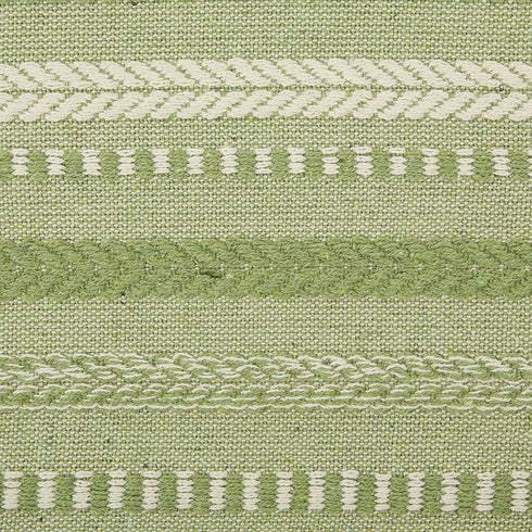 DII Farmhouse Braided Stripe Table Runner Collection, 15x72 (15x77, Fringe Included), Antique Green...