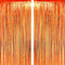 Orange Party Tinsel Foil Fringe Curtains - Fall Thanksgiving Carnival Halloween Construction 1st Birthday Graduation Wedding Party Photo Booth Pro...