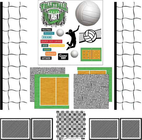 Scrapbook Customs Themed Scrapbook Kit, Volleyball Sport Paper...