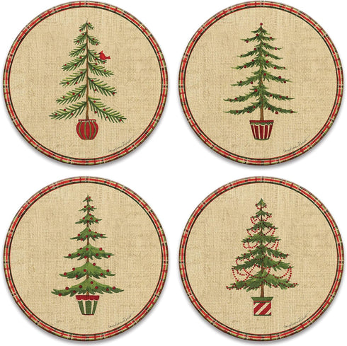 Natural Christmas Set of 4 Coasters...