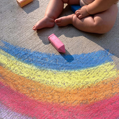 Urban Infant Non-Toxic Sidewalk Chalk for Toddlers and Kids - Perfect Easter Basket Stuffer - Washable Outdoor Jumbo Chalk - Rainbow...