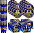 Royal Blue Prince Birthday Party Baby Shower Supplies Set Plates Napkins Cups Tableware Kit for 16...