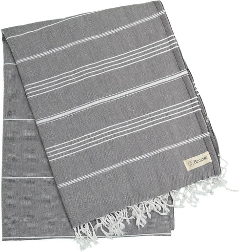 Bersuse Towels Anatolia XL Beach Blanket Throw Blanket Turkish Towel 100% Cotton Extra-Large Quick-Dry Lightweight Premium Peshtemal Towel - 61x82...