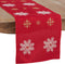 Saro Lifestyle Embroidered Snowflake Design Table Runner, Red, 16"x72"...