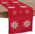 Saro Lifestyle Embroidered Snowflake Design Table Runner, Red, 16"x72"...
