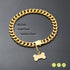 Walking Collar with Dog Tag Design Secure Buckle Cuban Link Chain Collar Heavy Duty Chew Proof for Medium Large Dogs...