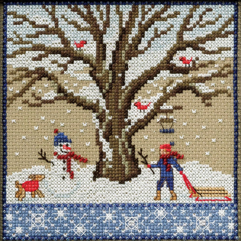 Winter Oak Beaded Counted Cross Stitch Kit Mill Hill 2017 Mighty Oak Quartet Series MH171711...