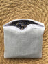 Hand embroidered lavender pillow sachet bag “Lavender crown” natural linen cushion 6"x6", set of 3...
