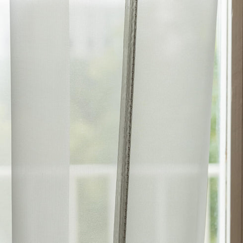 Aquazolax Thin Sheer French Door Curtain Panel Elegant Solid Voile Curtain 54x40 Inches Glass Door Drapery and Drape with Tieback - 1 Panel, Grey...