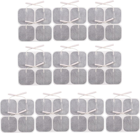 BodyMed TENS/EMS Unit 4 Electrode Pads – Four, 2 x 2 Inch Square Electrodes in Ten Packs – Reusable and Self-Adhesive for Easy Muscle Stimulation ...