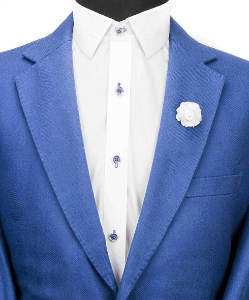 Knighthood Lapel Pin For Men White Bunch Flower Lapel Pin Brooch White Boutonniere Pin with Gift Box Suit Wedding Groom...